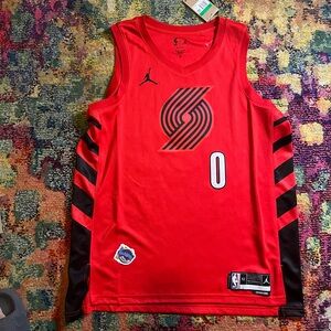 Damian Lillard Portland Trailblazers Jordan Swingman Jersey Statement Edition